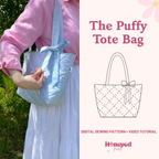 Quilted Ribbon Tote Bag Sewing Pattern, Video Tutorial, PDF Download Beginner Friendly