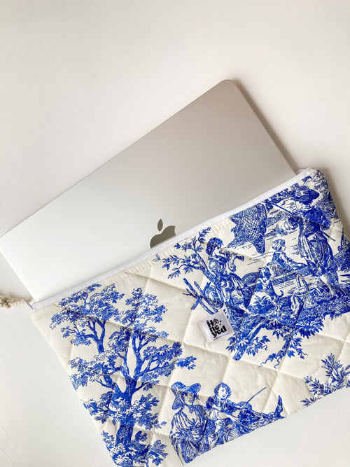 Blue Laptop Sleeve Quilted Macbook Case for 13-14-15-16 inch