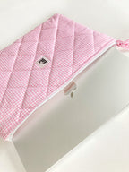 Rosa MacBook Hülle, gesteppte Laptop Sleeve 13–14–15–16 Zoll