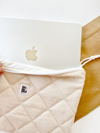 Beige Macbook Laptop Sleeve, Handmade Padded Laptop Case 13–14-15-16 Inch