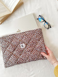Leoparden-Laptophülle, gesteppte Baumwoll-MacBook-Hülle für 13–14–15–16 Zoll