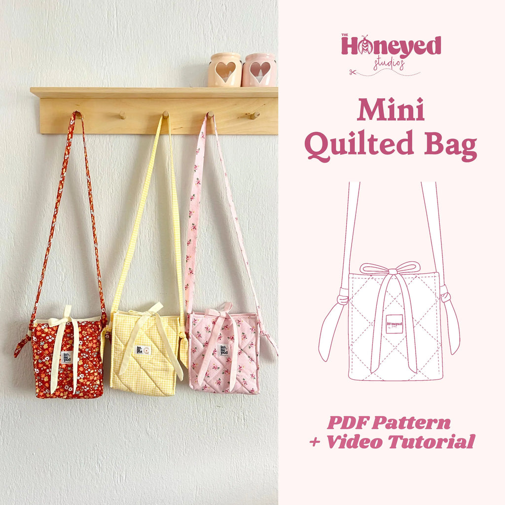 Crossbody Bag Sewing Pattern, Beginner Friendly Video Tutorial + PDF Download