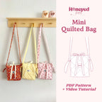 Crossbody Bag Sewing Pattern, Beginner Friendly Video Tutorial + PDF Download