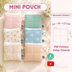 Keychain Wallet Pattern,  Coin Purse Sewing Pattern,  Easy Sewing Pattern (PDF Pattern), Video Tutorial