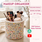 Makeup Organizer Sewing Pattern: Quilted Organizer with Video Tutorial (PDF Download)