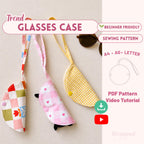 Glasses Case Sewing Pattern PDF, Eyeglasses Case Pattern with Full Video Tutorial, Sunglasses Case, Beginner Friendly Sewing Pattern