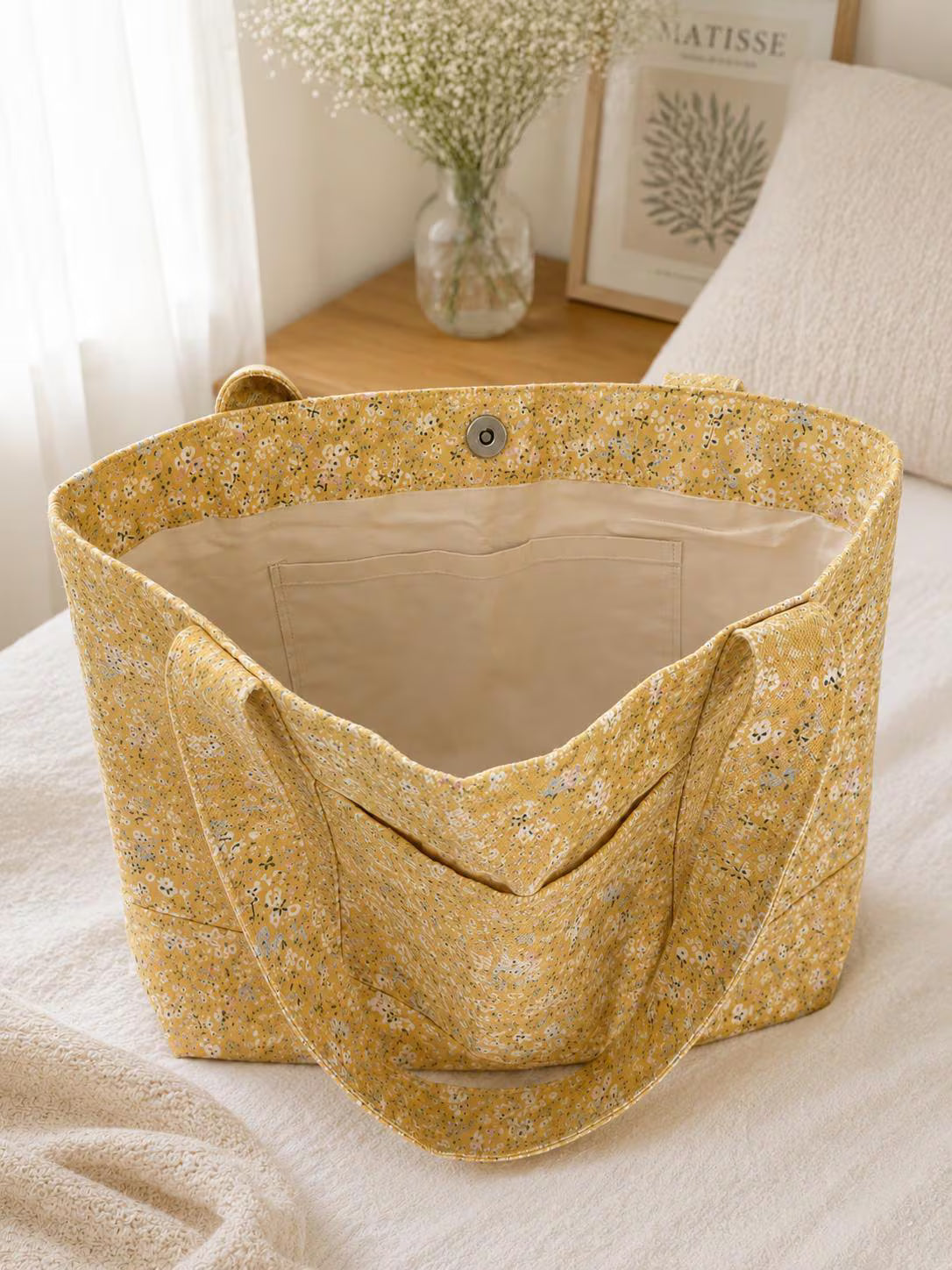 Tote Bag Sewing Pattern With Pocket PDF, Market Bag with Full Video Tutorial, Shopping Bag Pattern