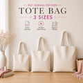 Shopping Bag Sewing Pattern PDF, Market Tote, Easy Tote Bag Pattern, 3 Sizes With Full Video Tutorial, Beginner-Friendly Shoulder Bag