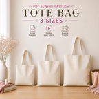 Shopping Bag Sewing Pattern PDF, Market Tote, Easy Tote Bag Pattern, 3 Sizes With Full Video Tutorial, Beginner-Friendly Shoulder Bag