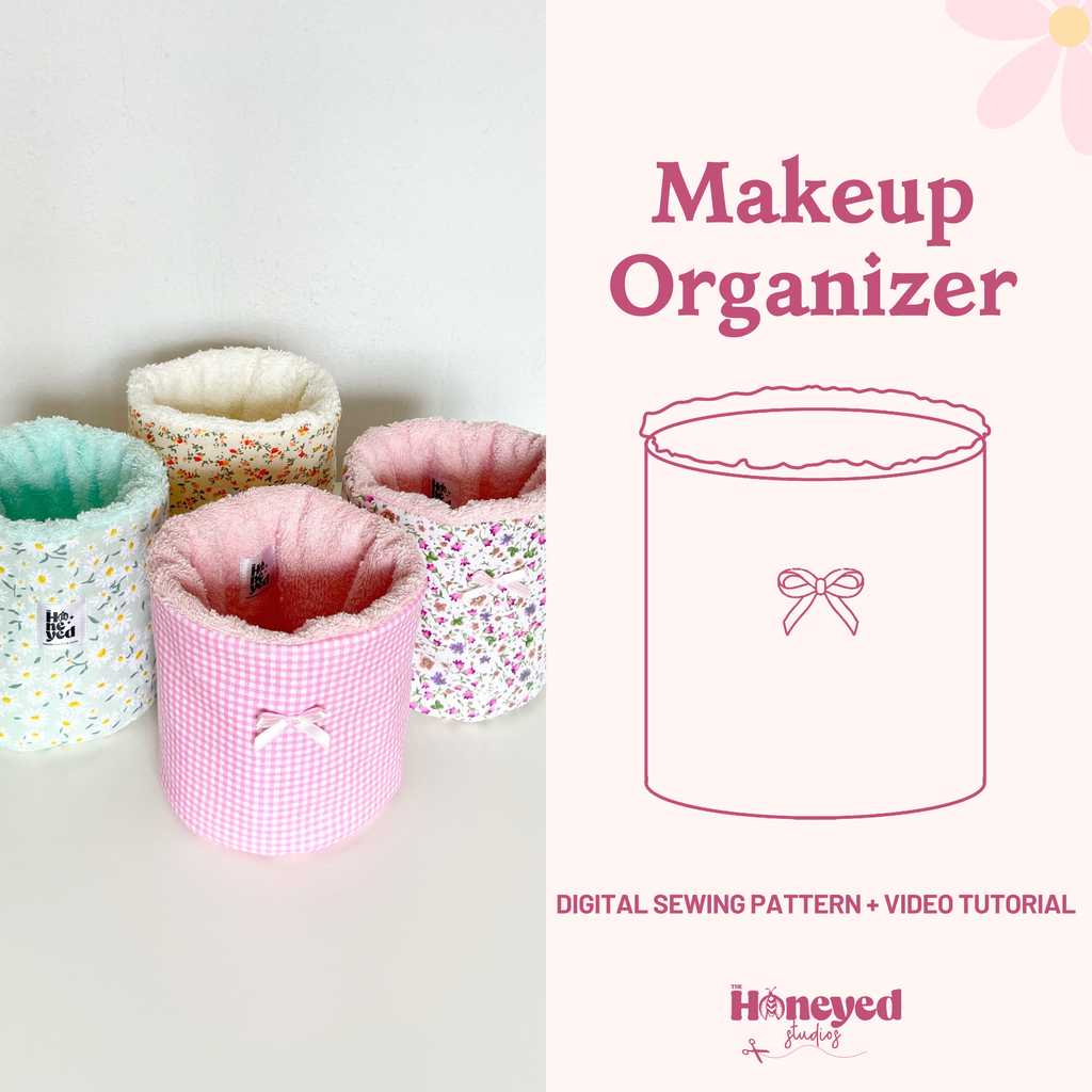 Makeup Organizer Sewing Pattern: Quilted Organizer with Video Tutorial (PDF Download)