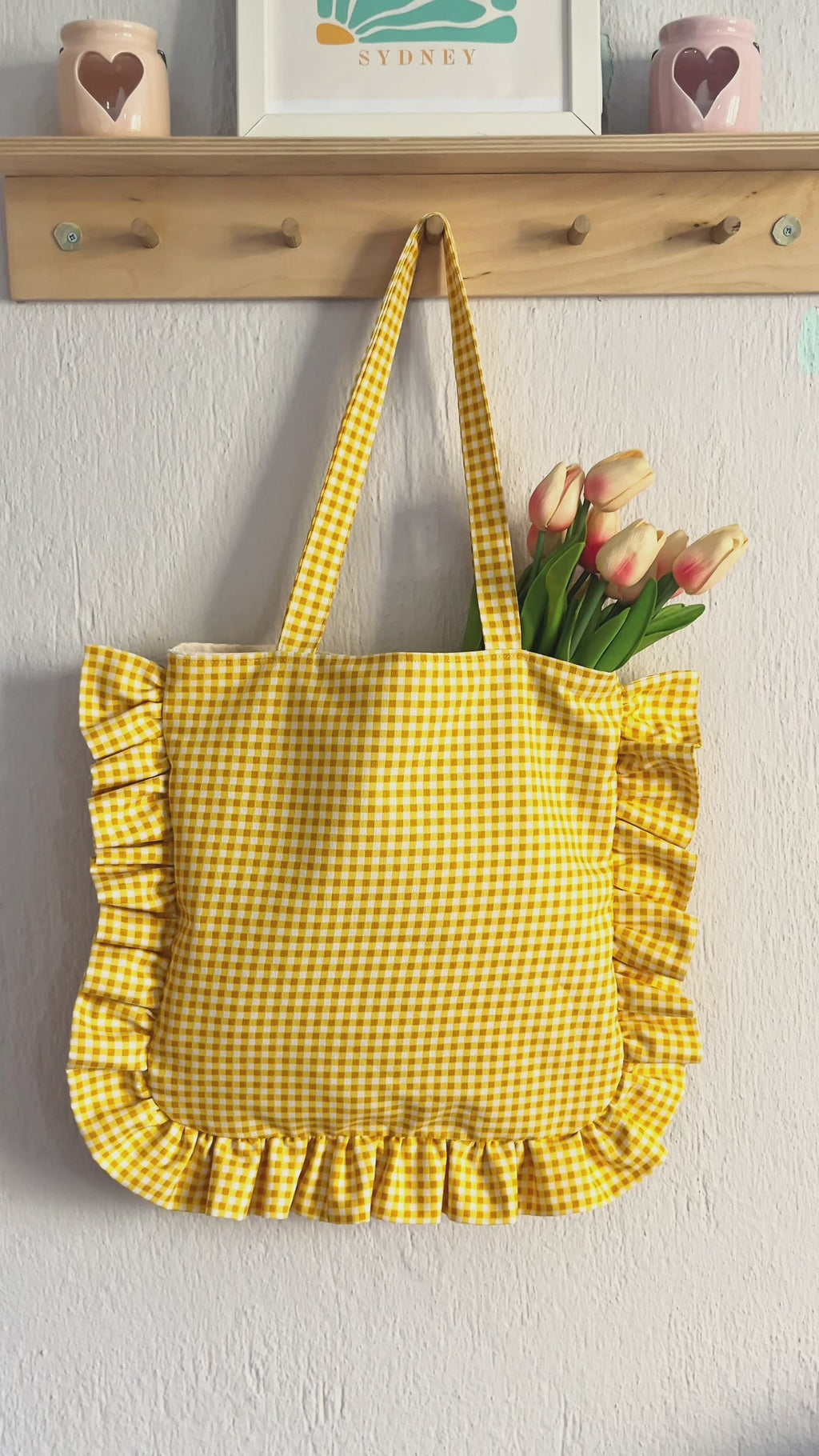 Ruffle Tote Bag Sewing Video Tutorial, Shoulder Bag PDF Pattern, Instant Download